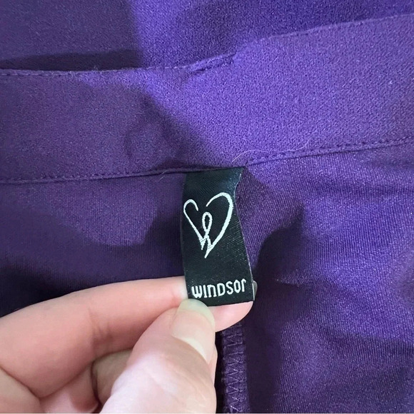 Windsor Eggplant Purple Skinny Trouser Pants Size Large Stretch Pockets Career - Picture 8 of 11